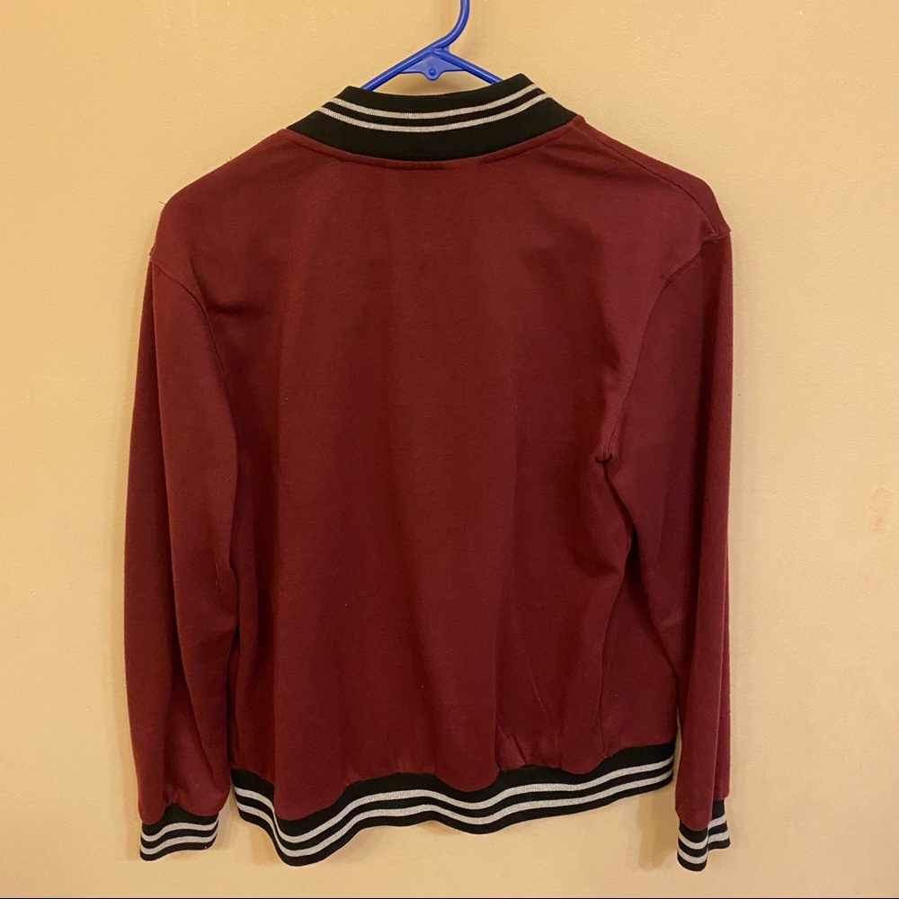 NWOT Cotton On Varsity Maroon/Burgundy jacket Small - Picture 2 of 3